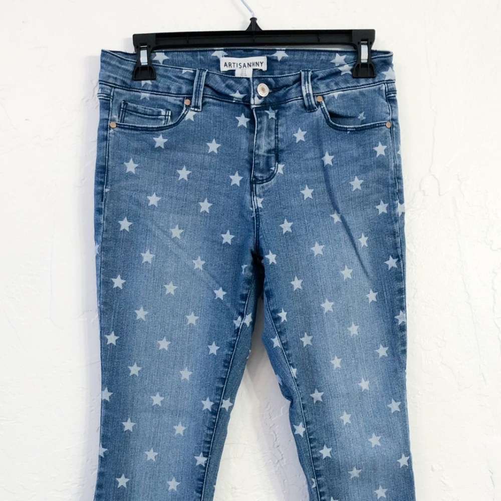 Artisan NY Stars Print Mid Rise Jeans